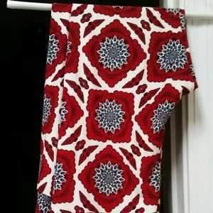Lularoe red, grey, white TC leggings